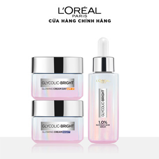 Bộ Serum 30ml & Kem ngày 15ml & Kem đêm 15ml sáng da tức thì Glycolic Bright L'Oreal Paris