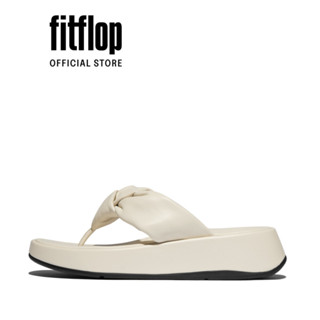 Dép Xăng Đan Nữ FitFlop Da Mềm F-MODE Nút Thắt Đế Cao - Beige - FOT - IY1-A99