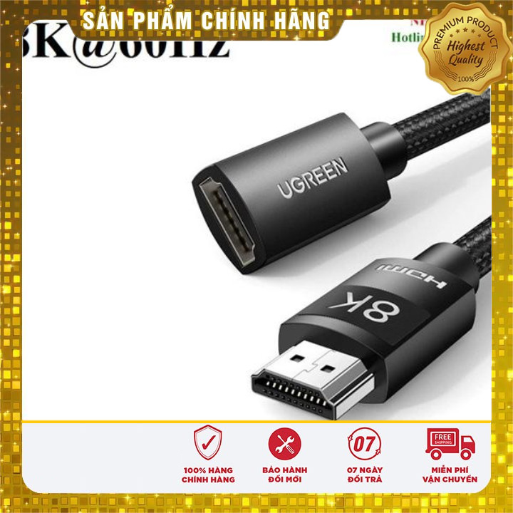 Cáp nối dài HDMI 2.1 âm dương dài 2M hỗ trợ 8K@60Hz Ugreen 40450 cao cấp