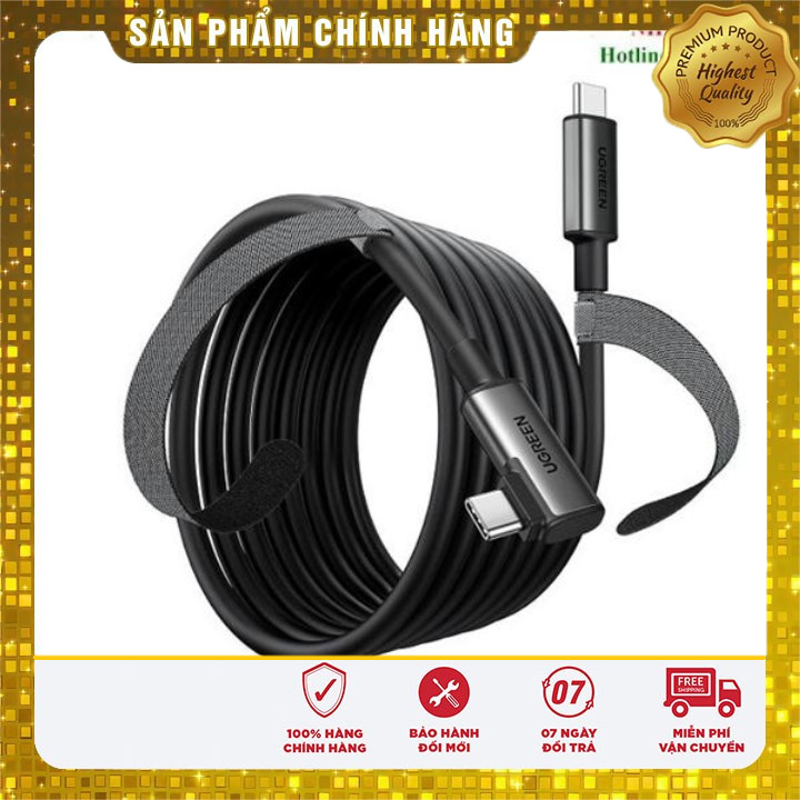 Cáp USB Type-C to Type-C bẻ góc 90 độ dài 5M tốc độ 5Gbps Ugreen 90629 cao cấp