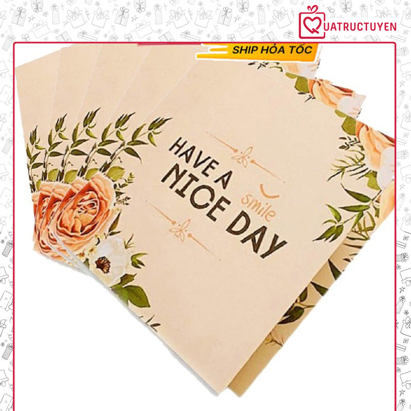 Combo 5 Thiệp mừng vuông gấp Have a Nice day