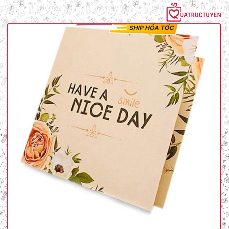 combo 10 Thiệp mừng vuông gấp Have a Nice day