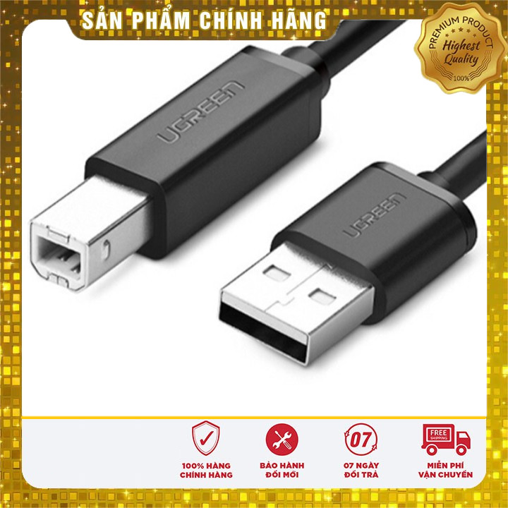 Cáp máy in USB dài 3m chính hãng Ugreen 10328 cao cấp - Chính hãng