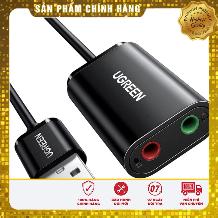 Card sound USB 2.0 to 3.5mm chính hãng Ugreen cao cấp