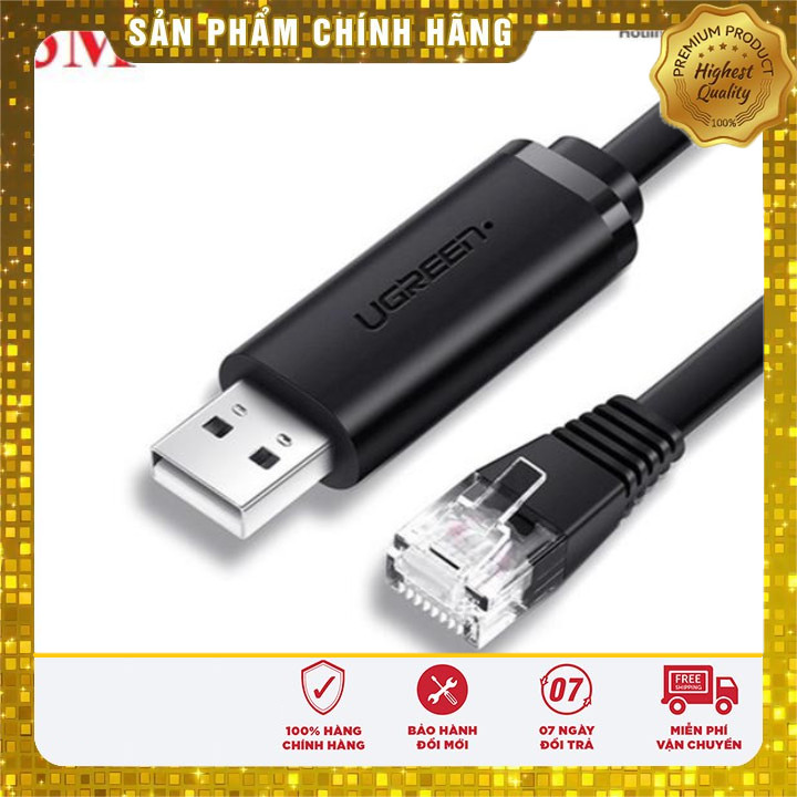 Cáp lập trình Console USB sang RJ45 FTDI dài 3M cho server, switch, hub Cisco Ugreen 60813 cao cấp