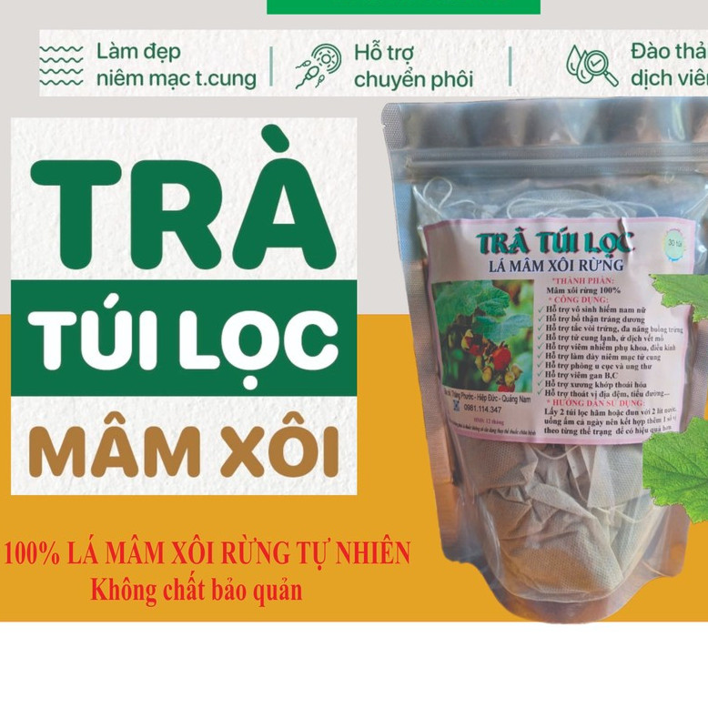 Trà túi lọc lá mâm xôi rừng hỗ trợ thông vòi,dày niêm mạc ,ivf,iui,