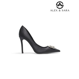  LT74 - Giày cao gót Alex & Sara mũi nhọn gót cao 9cm khóa đá sang trọng 