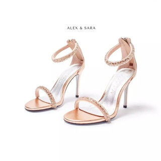  AL436 - Giày cao gót đi tiệc nữ gót nhọn cao 9cm trang trí quai đính đá thủ công tỉ mỉ sang trọng 