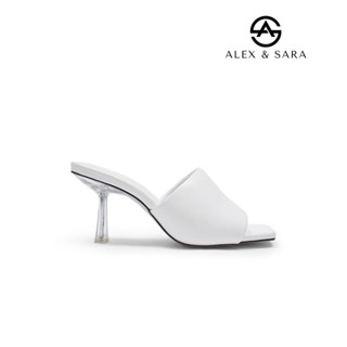 LT72 - Guốc mules Alex & Sara gót cao 7cm mũi vuông quai ngang hiện đại