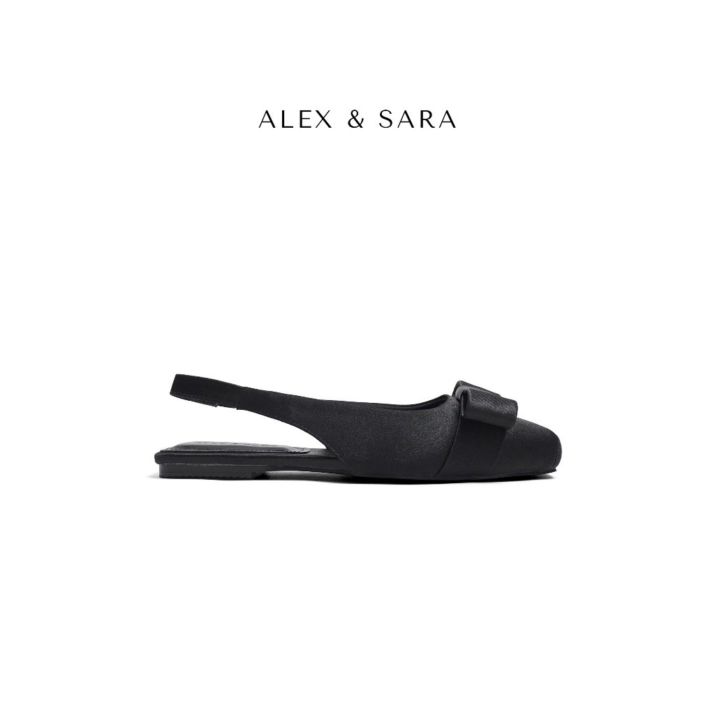 LT65 - Giày búp bê Alex & Sara slingback nơ lớn satin sang trọng, nơ ngang to nữ tính