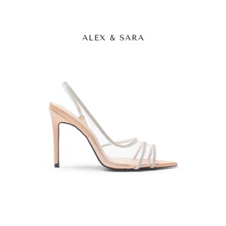 Giày slingback mũi nhọn quai trong điểm nhấn dây đá sang trọng - LT39