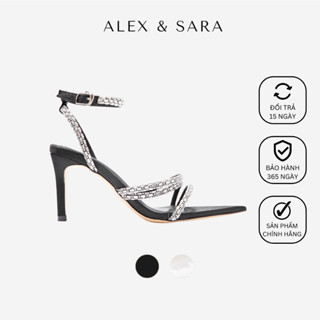  AL077 - Giày cao gót nữ Alex & Sara hoa hậu daria heels phiên bản gót cao 7cm dễ mang thiết kế đính đá sang trọng 
