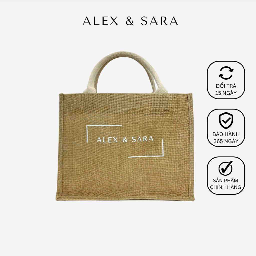 Túi cói in thương hiệu ALEX & SARA phiên bản giới hạn