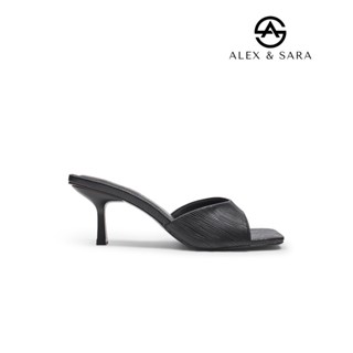  AL06 - Dép mule nữ Alex & Sara gót cao 5cm mũi vuông quai ngang ôm chân ophelia thiết kế tối giản thanh lịch 