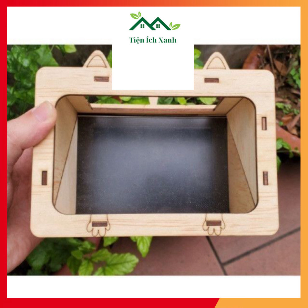 ```Hộp Gỗ Chiếu Hologram 3D, Thiết Bị Phim 3D Dành Cho Smartphone```