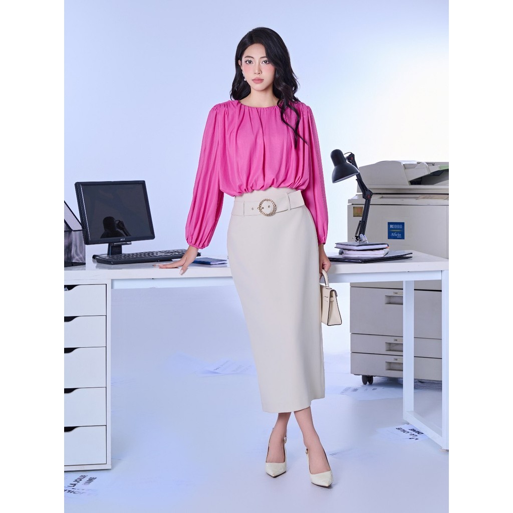 Juyp thiết kế dáng dài bản đai to cách điệu chất chéo Hàn - YOONA - NT8B162