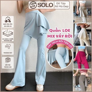 Quần Legging Kèm Váy Ống Loe Tập GYM Pilate Thun Poly Co Giãn Gen Bụng Thể Thao Nữ GYMSTORE 2914