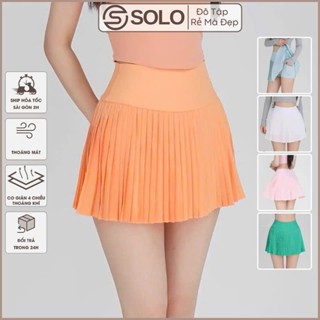 Chân Váy Pickleball Tennis Gym Yoga Xếp Li Có Túi Thể Thao 2 Lớp Thun Mềm Co Dãn Thoáng Mát 3830 382 Solo