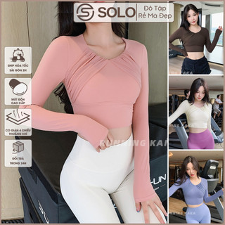  Set Bộ Tập Gym Yoga Bộ Đồ Thể Thao Áo Thun Dài Tay CÓ MÚT Quần Legging Cạp Cao Nâng Mông 2436 2422 