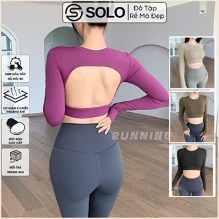 Áo Tập Gym Yoga Pilates CÓ MÚT Dài Tay Thể Thao Thun Poly Mềm Mịn Thấm Hút Solo Sportswear 4115