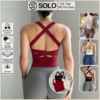 Áo Bra Tập Gym Yoga Pilates Thể Thao Nữ Thun Poly Bột Co Giãn Mềm 244