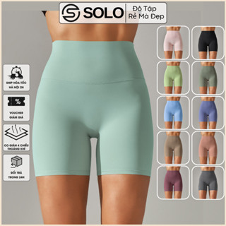 Quần Lulu Biker Short Đùi Cạp Cao Gen Bụng Thể Thao Nữ Tập Gym Yoga Chaỵ Bộ Thun Poly SoloSport 2166