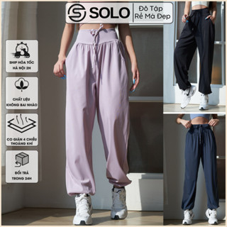 Quần Jogger Tập Gym Yoga Pilates Nữ Vải Thun Co Dãn Dây Rút Thể Thao Nữ Rẻ Đẹp Solo Sportswear 165
