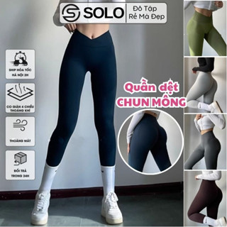 Quần Legging Tập Gym Yoga Cạp Chéo Thể Thao Thun Dệt Mềm Co Dãn Thoáng Mát Solo Sportwear 6270