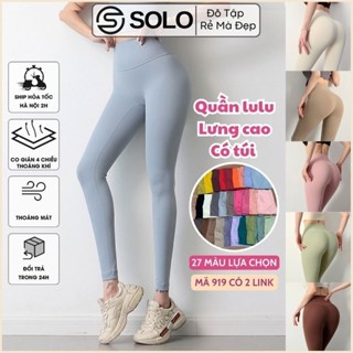 Quần Legging Tập Gym Yoga PILATES Thể Thao Cạp Cao Gen Bụng Thun Poly Mềm Mịn Co Giãn Thoáng Mát 919