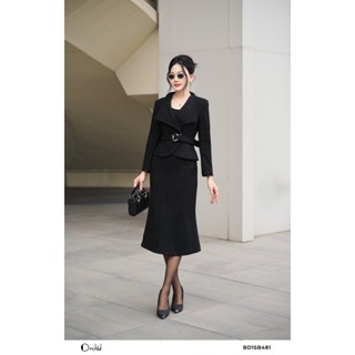  Set vest nữ áo kháoc vets kèm đai phối chân váy ôm dạ hàn Orchid - BD15B481 