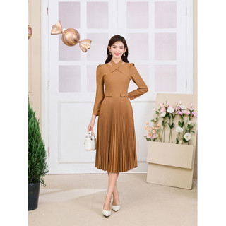 Đầm len dáng xòe chất len gạo thiết kế cổ đan chéo Orchid - AD12X280