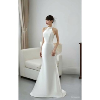 Váy cưới, tiệc, đi bàn kèm nơ rời cao cấp, may theo số đo 8-10 ngày ẢNH THẬT SHOP TỰ CHỤP ạ