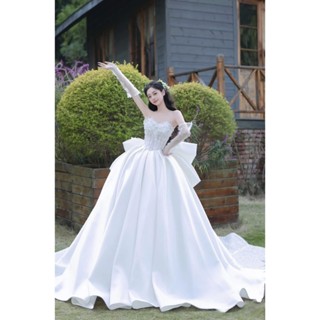 Váy cưới tùng bồng hàng thiết kế cao cấp, nàng dâu tỏa sáng dịu dàng, công chúa trong ngày cưới