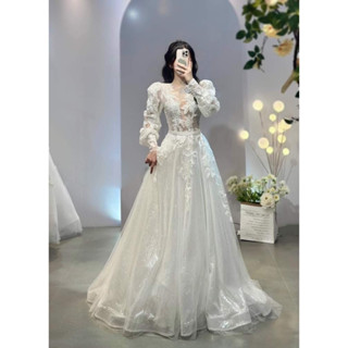 Váy cưới cao cấp nhẹ nhàng, chụp concept sang lung linh