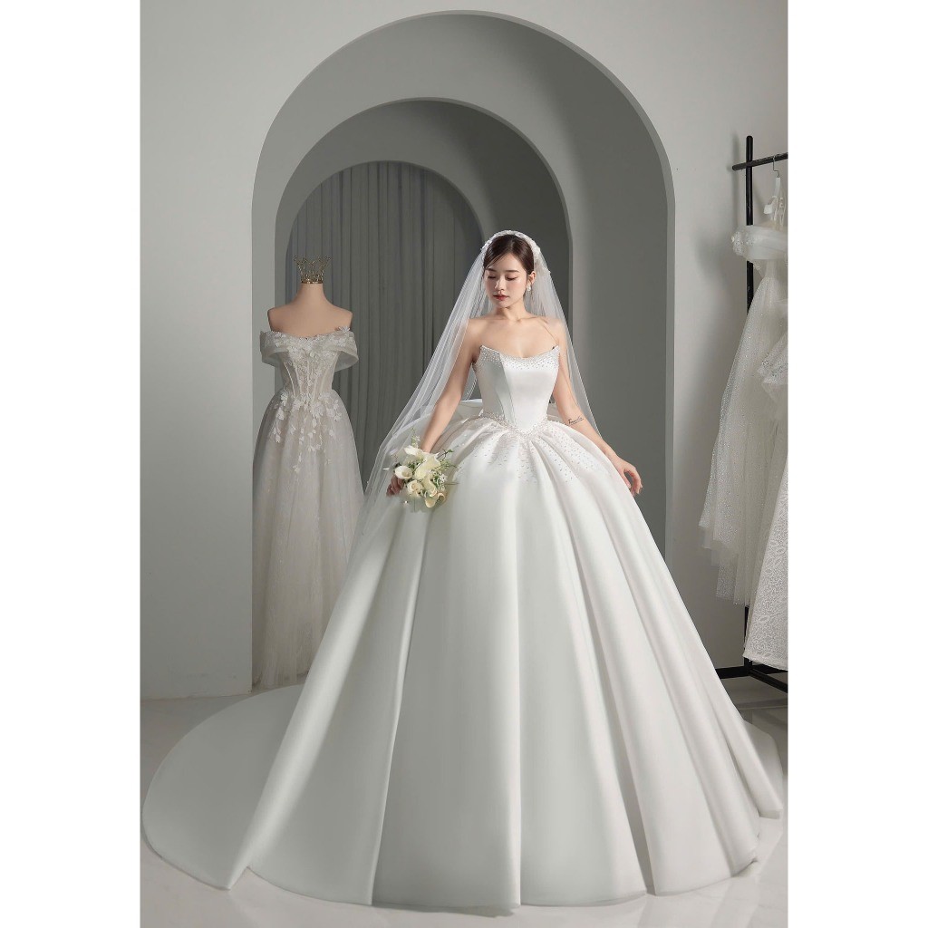 ẢNH THẬT SHOP_ Váy cưới, váy lễ đường tùng to kiểu dáng tiểu thư cao cấp,  CÔ DÂU LỘNG LẪY NHẤT TRONG NGÀY TRỌNG ĐẠI!