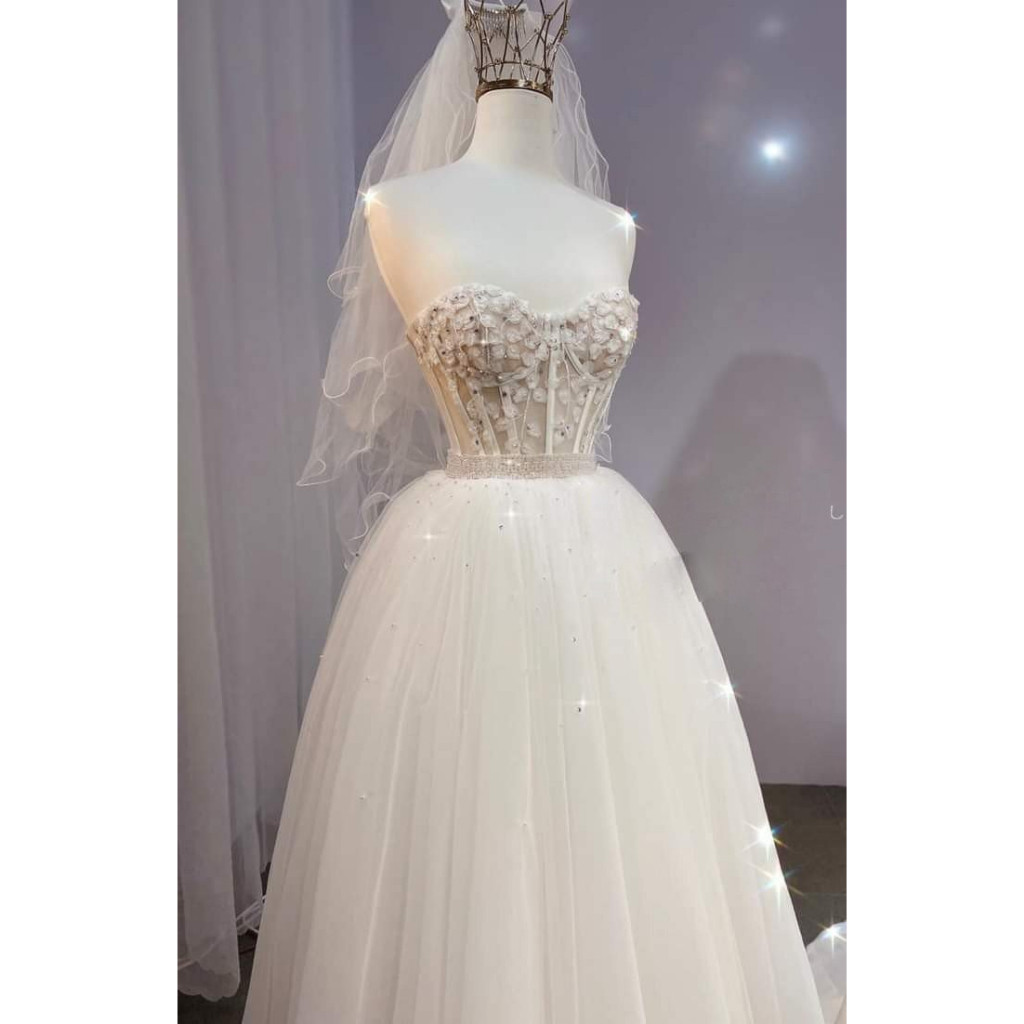 Váy dự tiệc cao cấp, váy tiệc dịu dàng, nàng dâu như nàng công chúa