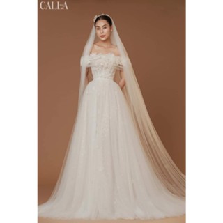 Váy cưới hoa nổi cao cấp, nàng dâu dịu dàng, nữ tính trong sáng như thiên thần