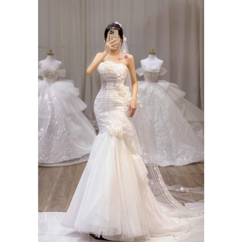 Váy cưới, váy tiệc, váy chụp ảnh cưới sang chảnh, dịu dàng, mẫu thiết kế, dáng công chúa