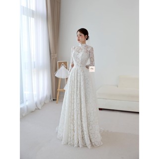  MẪU HOT MÙA CƯỚI_ Váy tiệc đi bàn lễ cưới nhà thờ vải ren cao cấp dài tay hàng thiết kế cao cấp 