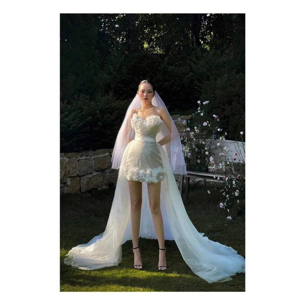 Váy cưới, váy đi bàn, váy chụp ảnh kiểu dáng công chúa sang chảnh, dịu dàng cao cấp HM03 ^^