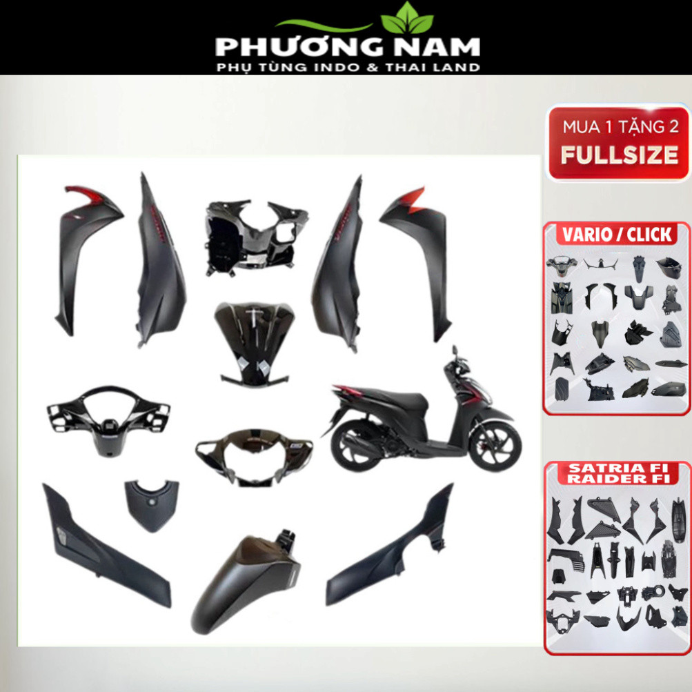 [LẺ MÓN] Dàn áo Vision mã K44 Đen Nhám 2017 2018 2019 2020