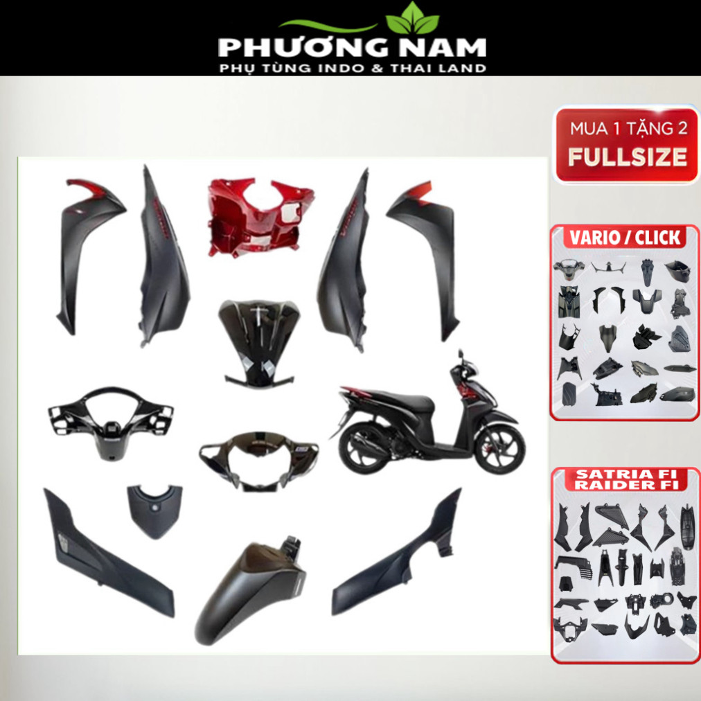 [LẺ MÓN] Dàn áo Vision mã K44 màu Đen Nhám Đỏ 2014 2015 2016