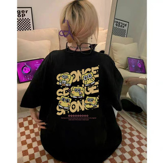 FOCUS local brand fashion Đen form rộng áo phông nữ shirt bigsize unisex áo thun 100%cotton
