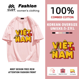 áo thun nữ form rộng  áo hồng  tôi yêu Việt Nam in hình đẹp dễ thương vintage mùa hè CLOT áo phông local brand