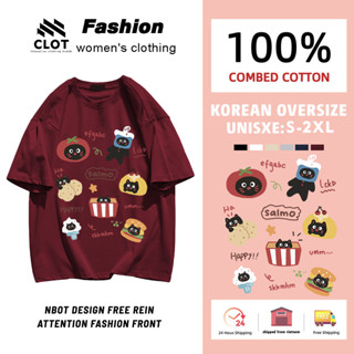  áo thun đỏ nữ 100%cotton áo girl phố style xinh bigsize  CLOT áo thun cổ tròn 