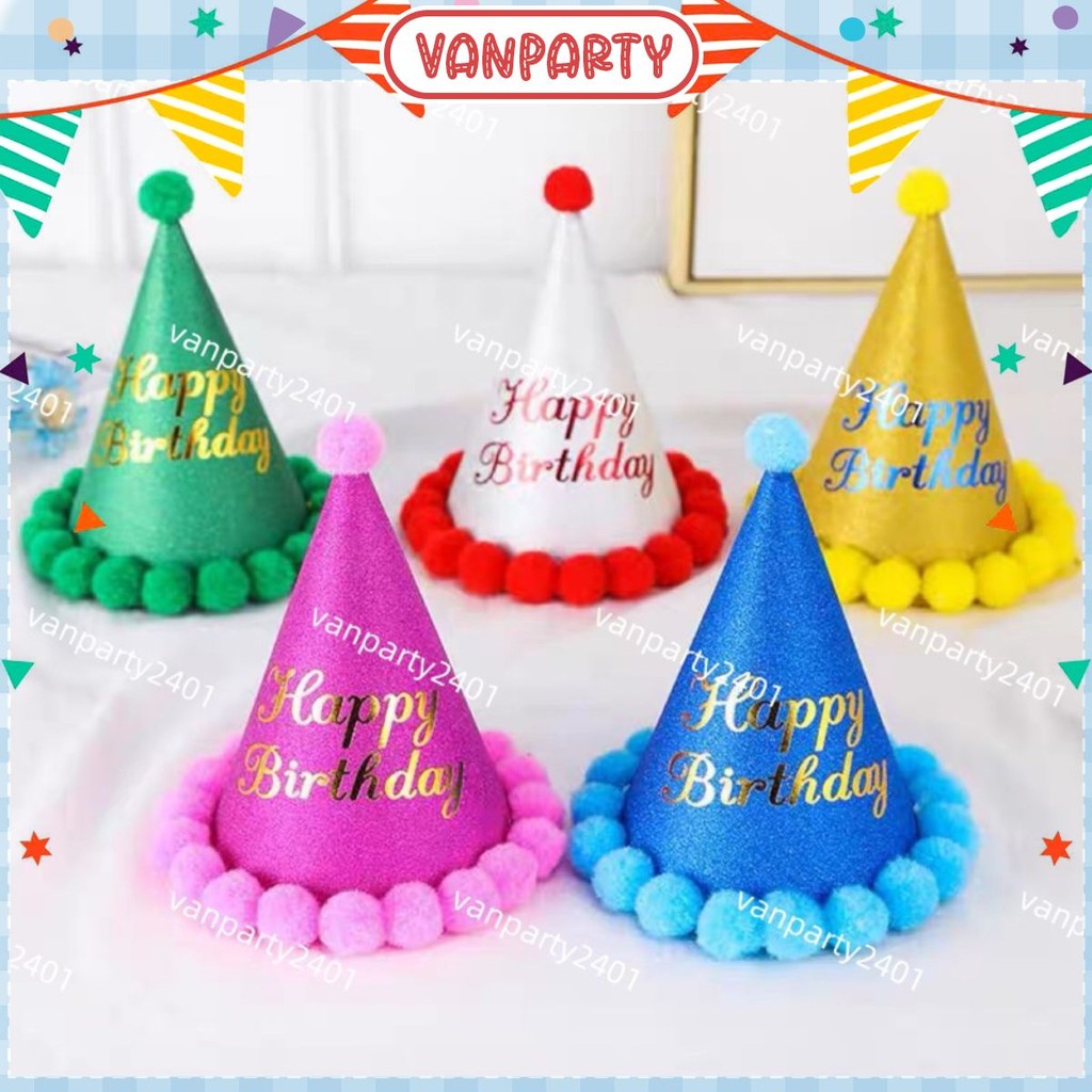 Nón chủ tiệc sinh nhật cho bé trai và bé gái (trang trí sinh nhật, party, đầy tháng, thôi nôi)