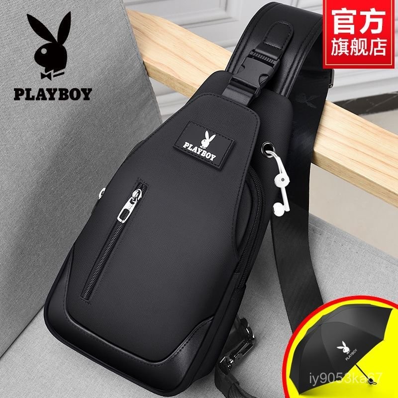 【1061Mọi Người Khen Ngợi】Túi Xách Nam Playboy Túi Đeo Một Vai Túi Đeo Chéo Túi Đeo Ngực Vải Bố Thươn