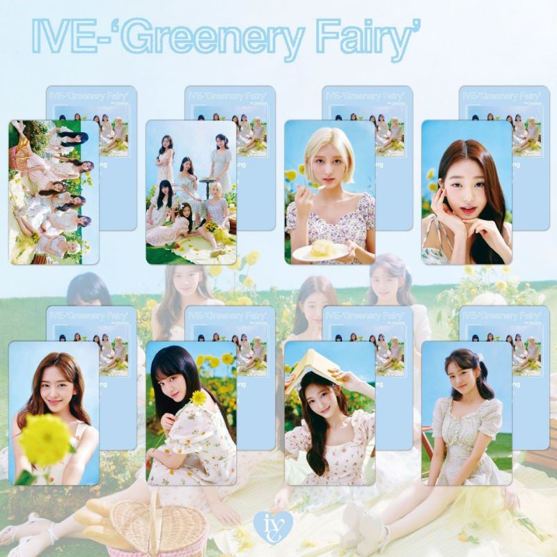 Set card ảnh fanmade IVE Gaeul, Yujin, Rei, Wonyoung, Liz, Leeseo - Universe 'Greenery Fairy'