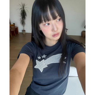 Áo thun nữ ôm body Xanh tím than girl phố xịn local brand mùa hè áo bayby tee ELECLASSM