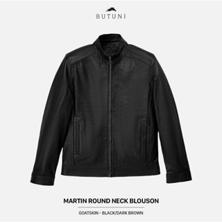 Áo Da Nam Áo Khoác Nam Da Dê BUTUNI Martin Round Neck Blouson Lót Lông Cừu Bảo Hành 5 Năm